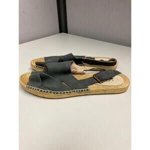 UGG Women's Flat Sandal Black Leather Strap Size 7 New